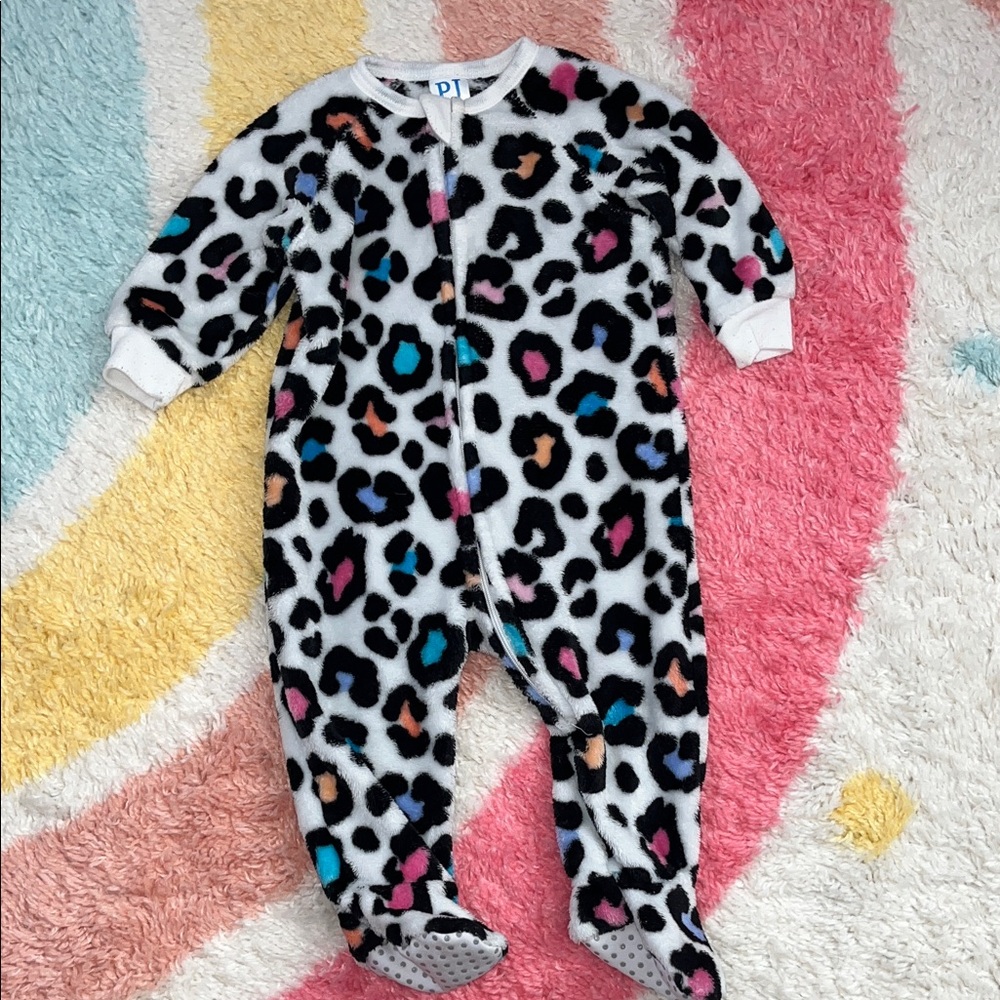 The Children's Place Leopard Print Footie - Black, Pink, Blue, Brown
